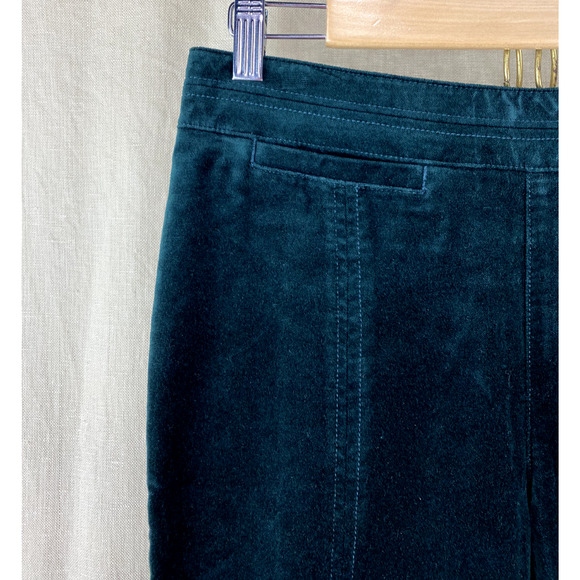 Anthropologie The Essential Womans Velvet Slim Trouser Pant Size 6 Holly Green - Picture 3 of 10
